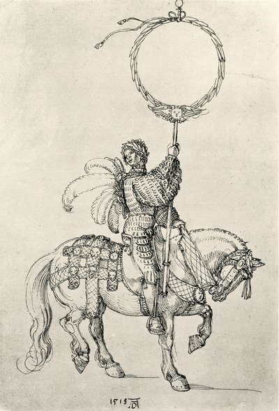 Ung ryttare som kranshållare av Albrecht Dürer