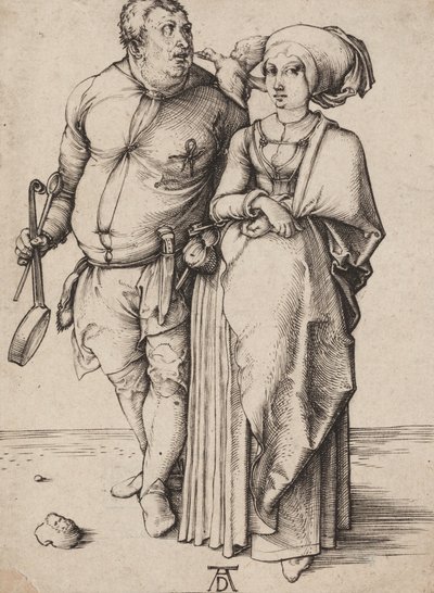 A Cook and His Wife, ca 1496 (gravyr) av Albrecht Dürer