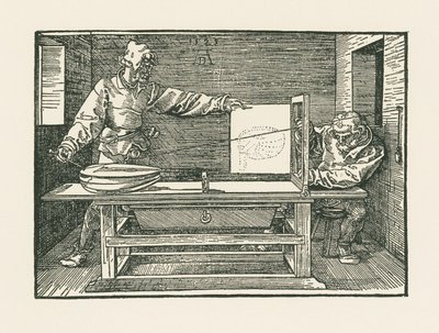 En man som drar en luta av Albrecht Dürer or Duerer