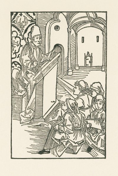 En lärare med fyra stipendiater av Albrecht Dürer or Duerer