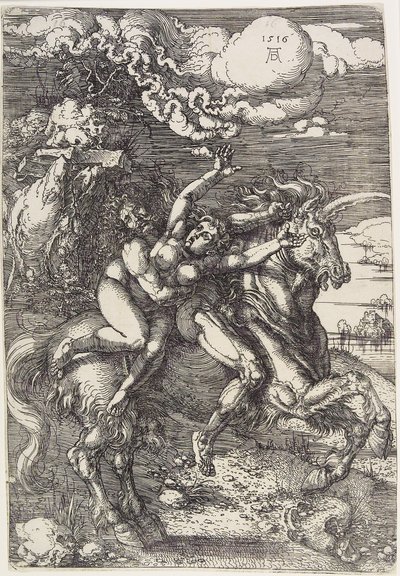 Bortförande på en enhörning av Albrecht Dürer