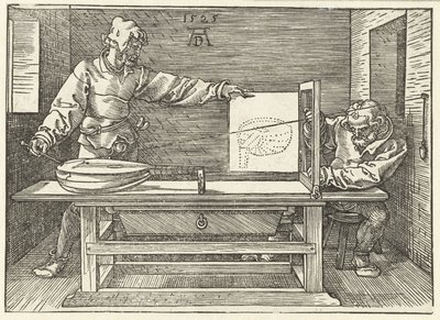 Konstnär som ritar en luta av Albrecht Dürer or Duerer