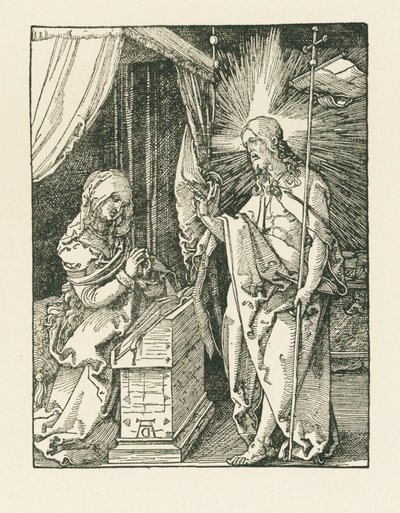 Kristus framträder för sin mor, ca 1510 (träsnitt) av Albrecht Dürer or Duerer