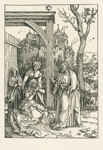 Kristus tar avsked av sin mor, ca 1504 (träsnitt) av Albrecht Dürer or Duerer