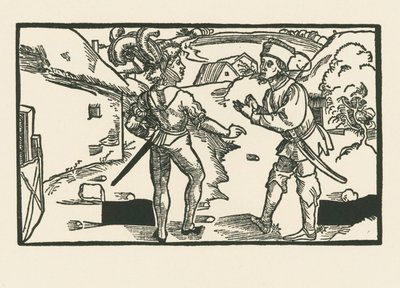 Clinia och Syrus, ca 1492-93 (träsnitt) av Albrecht Dürer or Duerer