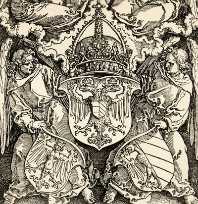 Det germanska imperiets vapen, av Albrecht Durer (1471-1528), gravyr, Tyskland av Albrecht Dürer