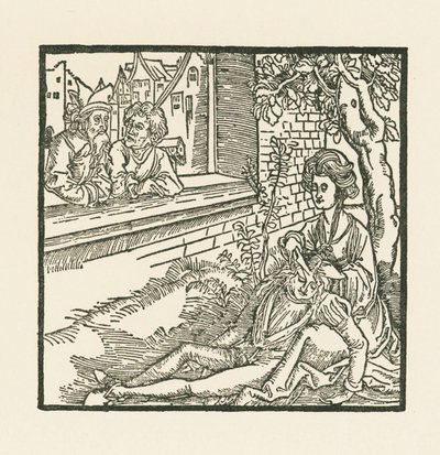Delila klipper av Simsons hår av Albrecht Dürer or Duerer
