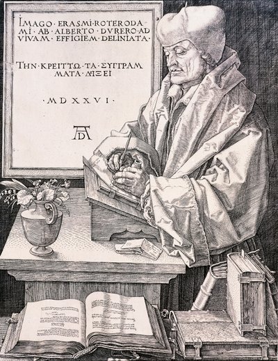 Erasmus av Rotterdam (Rotterdam 1466-1469 - Basel 1536), humanist och teolog av Albrecht Dürer