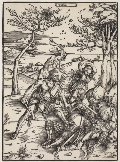Hercules Conquering Cacus, ca 1496 (träsnitt) av Albrecht Dürer