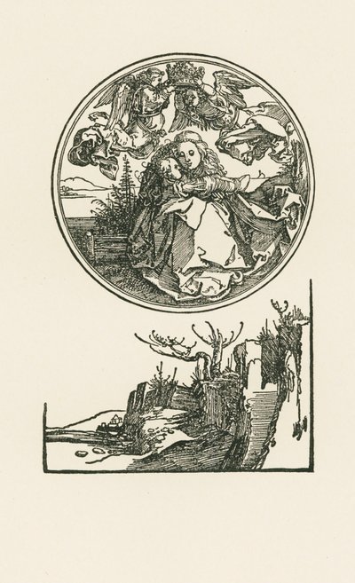 Madonna i en cirkel, ca 1514 (träsnitt) av Albrecht Dürer or Duerer