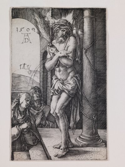 Smärtornas man vid kolumnen, från serien "Den lilla passionen" av Albrecht Dürer or Duerer