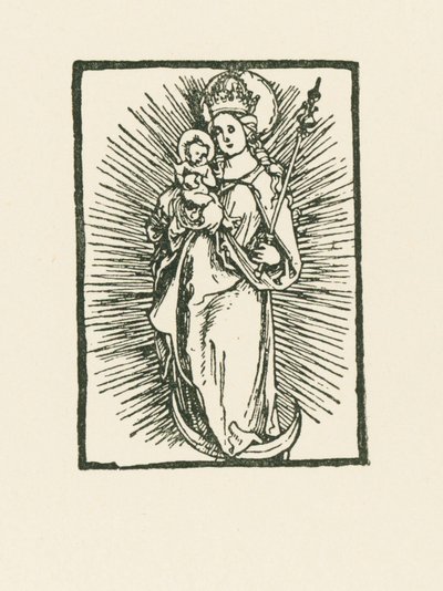 Jungfru Maria som himladrottning i solen av Albrecht Dürer or Duerer