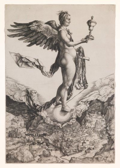 Nemesis, ca 1501-2 (gravyr) av Albrecht Dürer or Duerer