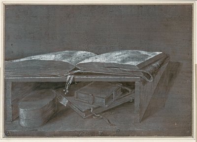 Open Book (penselteckning på brunt papper) av Albrecht Dürer or Duerer