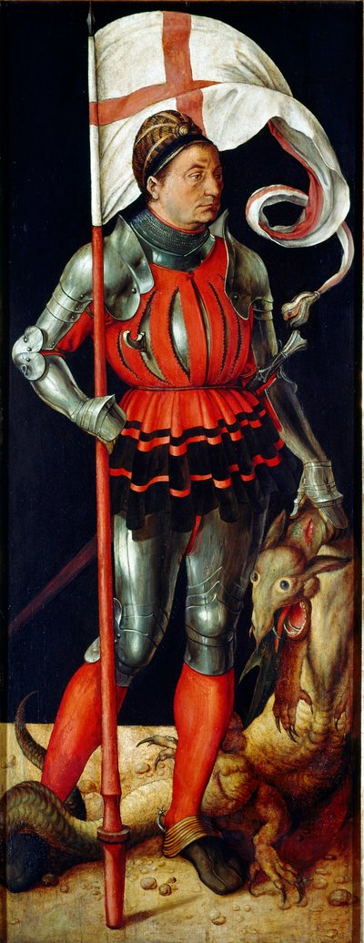 Paumgartner altartavla: "" Saint George"" Målning av Albrecht Durer (1471-1528) 1502-1504 Dim. 157x61 cm Alte Pinakothek, München av Albrecht Dürer