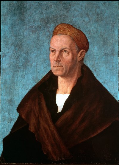 Porträtt av den tyske bankiren Jakob II Fugger dit le Riche (1459-1525) Detrempe d