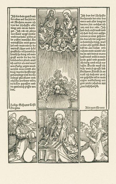 Heliga Birgitta som förebedjare, med ett gift par som ber av Albrecht Dürer or Duerer
