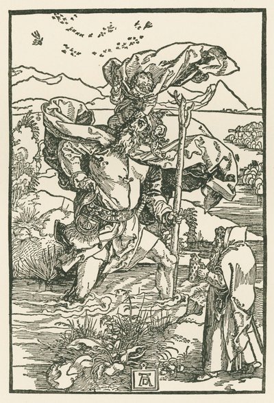 Sankt Kristoffer, ca 1503-04 (träsnitt) av Albrecht Dürer or Duerer