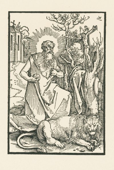 Sankt Jerome. Illustration till Lukas von Prag: Apologia. Tryckt av Hieronymus Höltzel, Nürnberg av Albrecht Dürer or Duerer