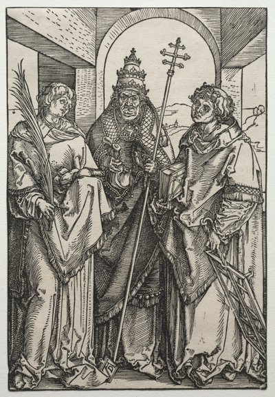 Saints Stephen, Sixtus och Lawrence, c.1504-05 (träsnitt) av Albrecht Dürer or Duerer