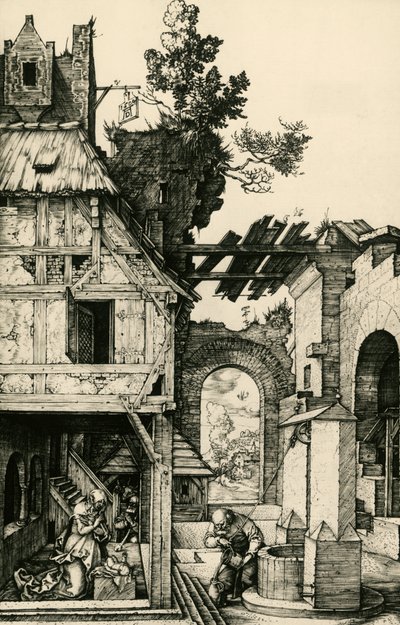 Barnets tillbedjan, gravyr av Albrecht Durer (1471-1528). av Albrecht Dürer