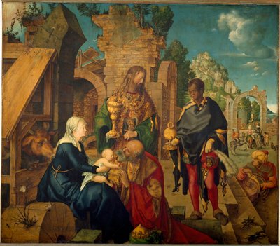 Magiernas tillbedjan (trämålning av Albrecht Dürer