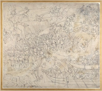 Överfallet nära Rorschach vid Konstanzjön, ca 1500 (penna och bläck på papper) av Albrecht Dürer