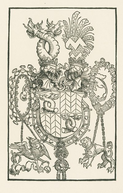 Vapensköld för Florian Waldauf von Waldenstein av Albrecht Dürer or Duerer