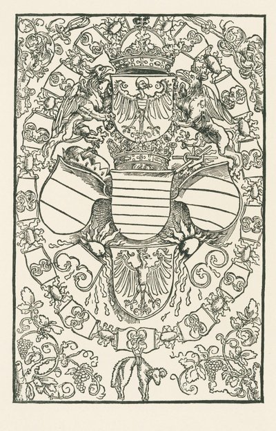 Maximilian I:s vapensköld, som kung av romarna av Albrecht Dürer or Duerer