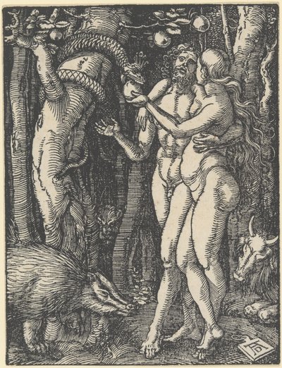 The Fall of Man, från "The Small Passion", c.1510 (träsnitt) av Albrecht Dürer