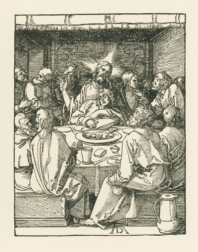 Den sista måltiden, ca 1508-09 (träsnitt) av Albrecht Dürer or Duerer
