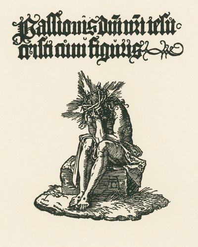 Smärtornas man, ca 1511 (träsnitt) av Albrecht Dürer or Duerer