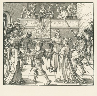 Maskeraden (träsnitt) av Albrecht Dürer or Duerer