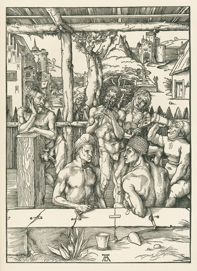 Männens bad, ca 1496-97 (träsnitt) av Albrecht Dürer or Duerer