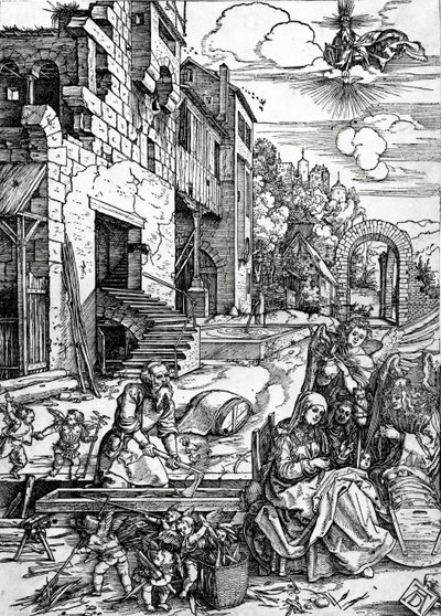 The Rest on the Flight into Egypt, från serien "Life of the Virgin". av Albrecht Dürer