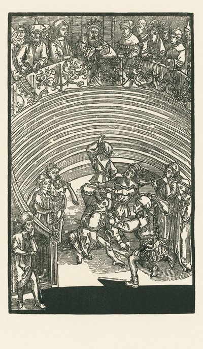 Teatern, ca 1492-93 (träsnitt) av Albrecht Dürer or Duerer
