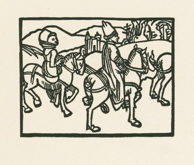 Prinsen på hästryggen, ca 1489-90 (träsnitt) av Albrecht Dürer or Duerer