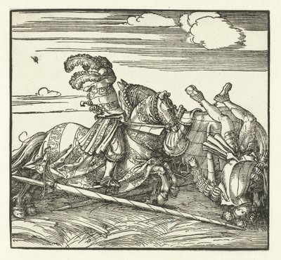 Två ryttare som slåss på hästryggen av Albrecht Dürer or Duerer