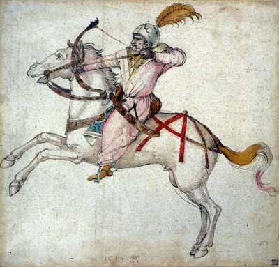 En hästbågskytt. Teckning av Albrecht Durer (1471 - 1528). av Albrecht Dürer
