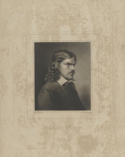Porträtt av Friedrich Rueckert 1788-1866, 1840-talet. av Albrecht Fürchtegott Schultheiss