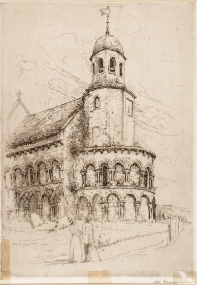 Leuchars Church (Norman Apse) (etsning) av Alec Grieve