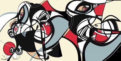 Abstrakta kubistiska ansikten av Alejandra Winkhaus