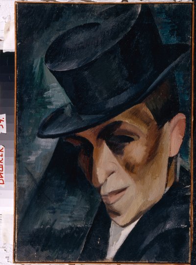 Porträtt av en man i hög hatt av Aleksandr Aleksandrovich Osmerkin