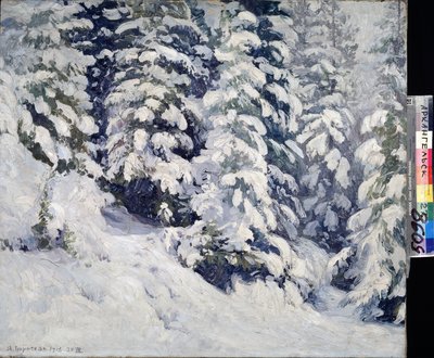 Skog på vintern. Målning av Alexander Alexeyevich Borisov (1866-1934). Olja på duk, 78 x 90 cm av Aleksandr Alekseevich Borisov