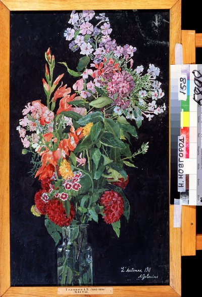 ""Bukett of Flowers"" Målning av Alexander Yakovlevich Golovin (Alexander Golovin) (1863-1930) 1911 Statens konstmuseum, Nizhny Novgorod av Aleksandr Jakovlevic Golovin