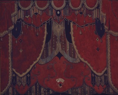 Design av huvudridån för teaterpjäsen Maskeraden av M. Lermontov, 1917 av Aleksandr Jakovlevic Golovin