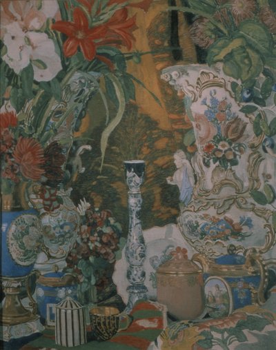 Fortfarande liv. Blommor och porslin, 1912 av Aleksandr Jakovlevic Golovin