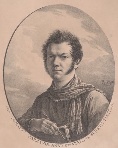 Självporträtt med album och penna, 1819., 1819. av Aleksandr Orlovsky
