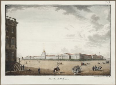 Amiralitetet i Sankt Petersburg - Alexander Pavlovich Bryullov (1798-1877). Litografi, akvarell av Aleksandr Pavlovich Bryullov