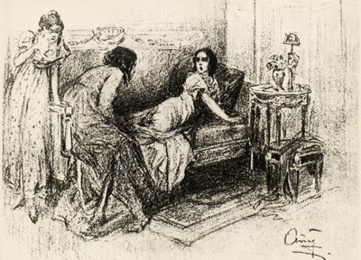 Illustration till "Krig och fred", av Leo Tolstoy (litho) av Aleksandrs Apsit